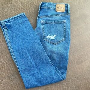 GUC distressed ultra high rise mom jeans Hollister